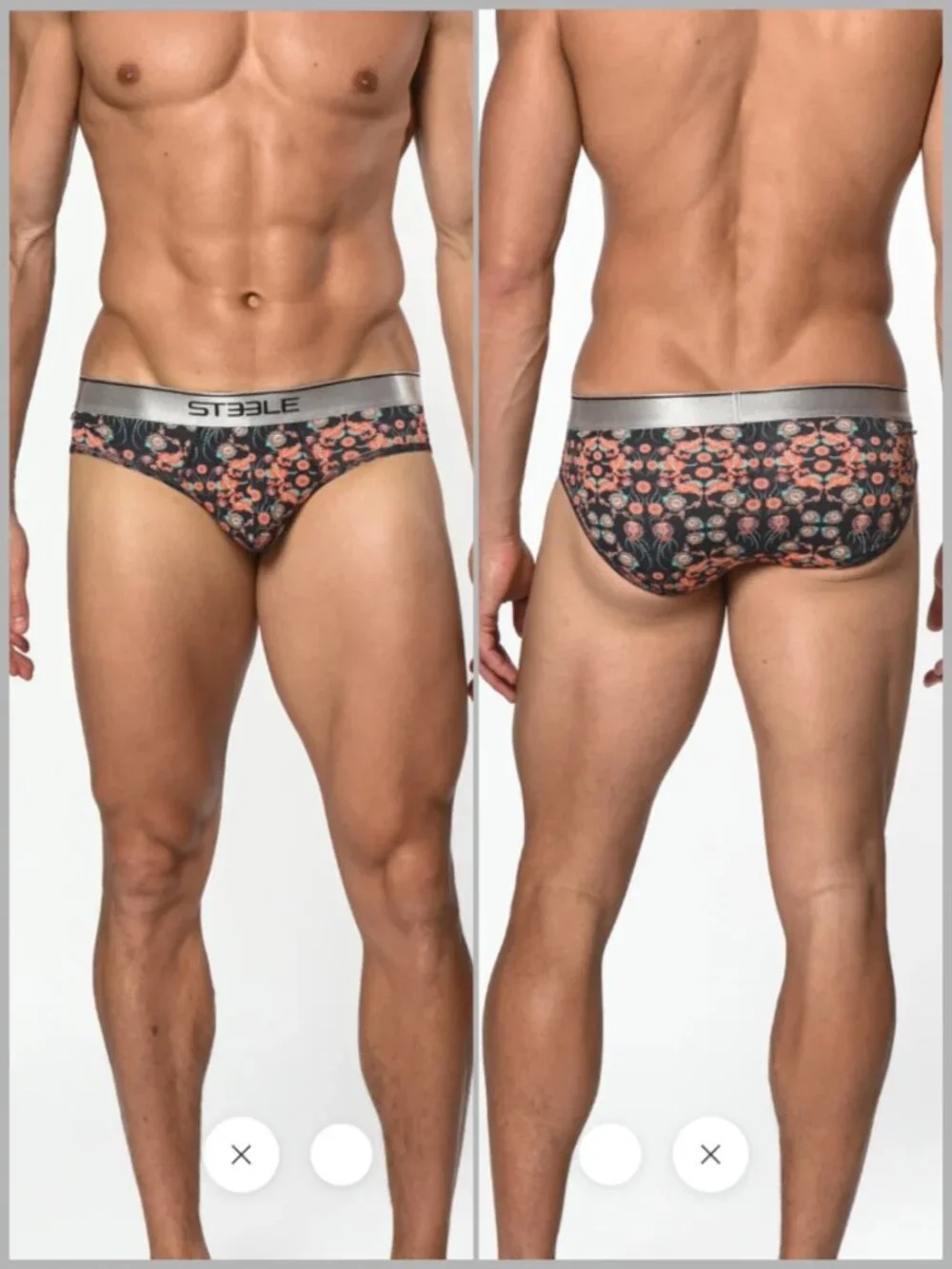 ST33LE - Low Rise Briefs - Navy Coral Paisley (M)